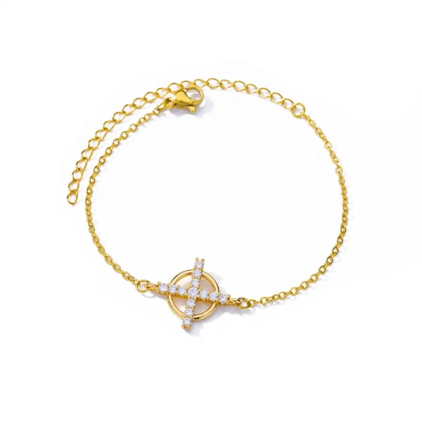 Rostfritt stål guldfärgad pärlormband för kvinnor mode geometrisk dubbelkedja armband fest smycken gåva Bijoux Femme 19cm B1288G