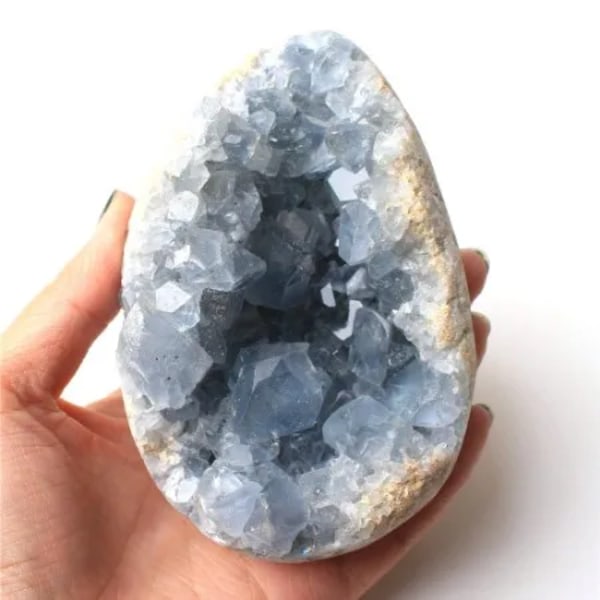 1 st 30-200 g Madagaskar Natural Celestite Crystal Druzy Cluster Sky Blue Geode Mineral Exemplar Heminredning 210-230g