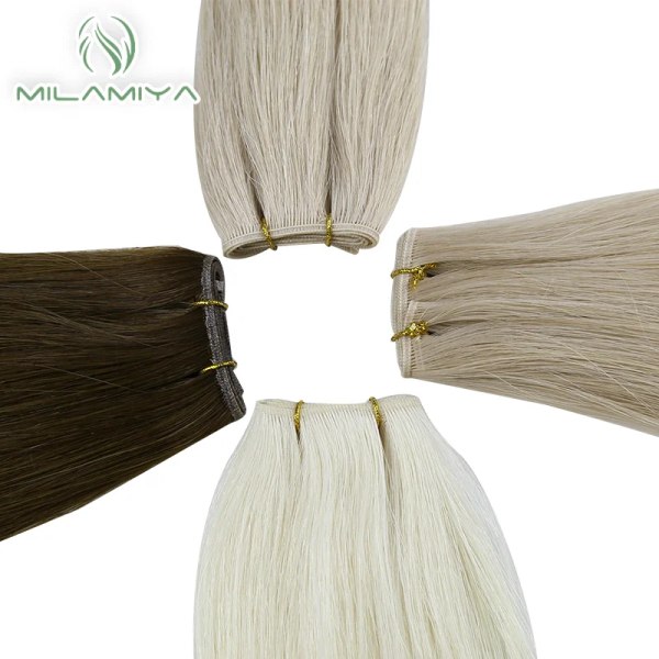 Genius Weft Människohår Buntar Rak 613 Real Human Hair Extension Dubbeldragen Människohår Inslag 50G Kvinnor Hårinslag 1001 20inches