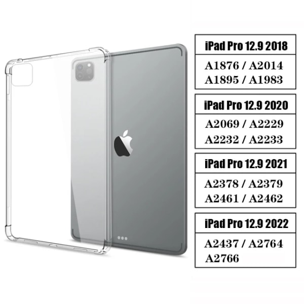 För Apple iPad Air Mini Pro 1 2 3 4 5 6 7 8 9 10 7,9 8,3 9,7 10,2 10,9 11 12,9 2022 2021 Flexibelt TPU mjukt case iPad 12.9 18-22