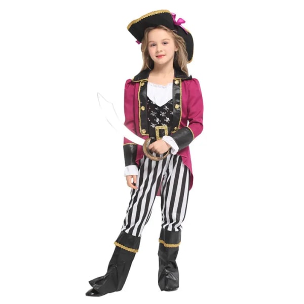 Halloween Carnival Party Kostym för flickor Flickor Barn Barn Piratkostymer Fantasia Infantil Cosplay Kläder G-Y076 (No Gun) XL(height 130-140cm)