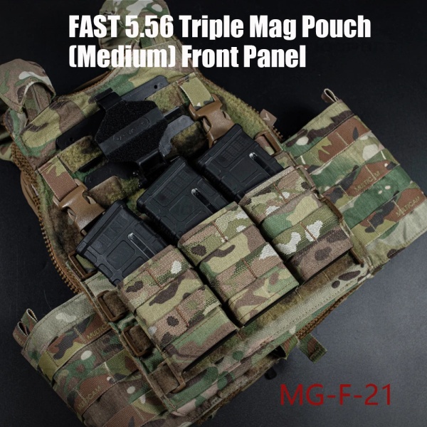 Tactical Triple Magazine militärjaktväst FAST 5,56 Triple Mag Pouch Frontpanel för Airsoft M4-hållarpåsar MG-F-21 BLK