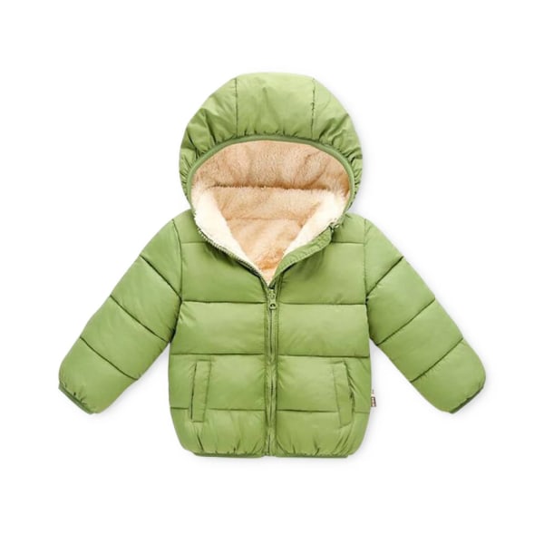 Baby / toddler Pojkar Flickor Casual Fluff Solid Långärmad Hooded Cotton Coat Pink 4-5 Years