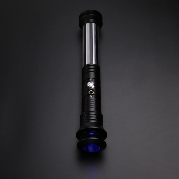 Smooth Swing Lightsaber Metal Hilt Heavy Deuling Laser Sword 12 färger Ändra ljudfonter FOC Blaster Cosplay Toys TSK-E04 blacks SN-pixel V4