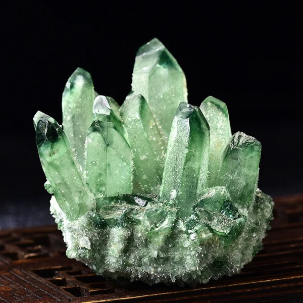 1 st Naturkristall Grön Citrin Kvarts Kluster Exemplar Mineralsten Spets Helande Sten Råkristaller Heminredningspresenter Citrine 500-600g