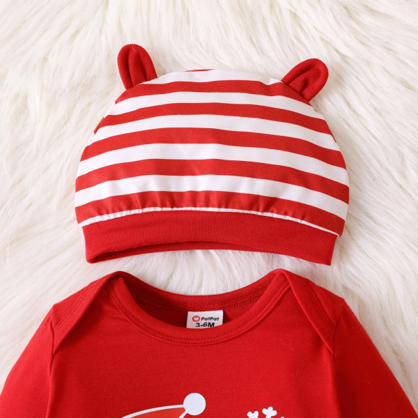 Jul 2st Baby Boy Tomte & Print Rödrandig långärmad tröja med set REDWHITE 9-12Months