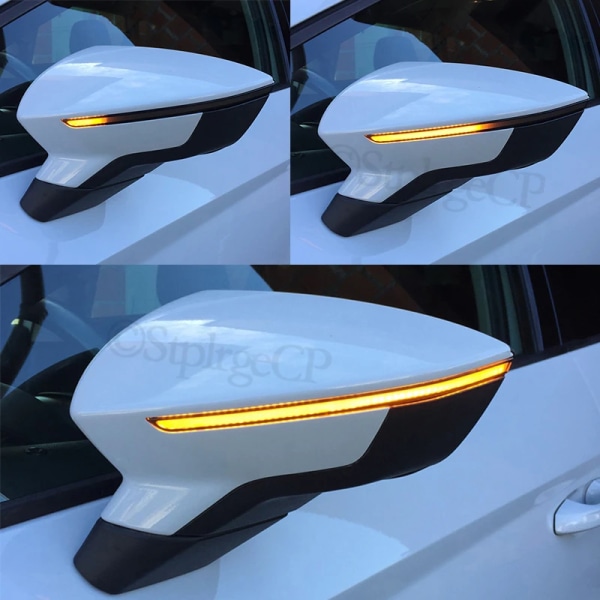 Par LED dynamiska blinkers Blinkers Sidobackspegellampa för Seat Leon III Mk3 5F 2013-2018 Ibiza KJ Mk5 V Arona Left and Right