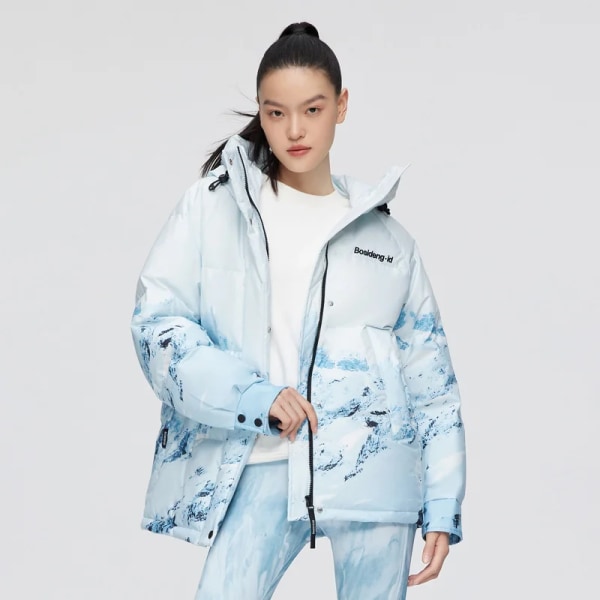 VINTER Ny dunjacka dam Klassisk mångsidig huva Kort Fashionabla personlig design Modejacka B20143308 Snow Mountain 9n74 M165