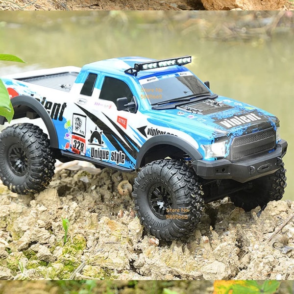 4WD 45 graders klättring RC terrängband 2,4G 4WD 1/10 Professionell stor RC lastbil oberoende fjädring RC Racing Drift Car Yellow 1B 47.4CM