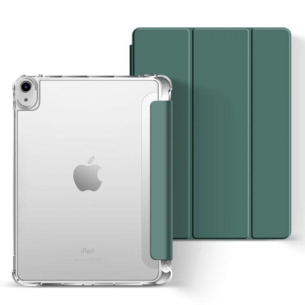 Funda Case iPad 9:e generationens Case iPad 8:e/7:e generationens Case iPad 10,2'' Case Mjukt trippelvikt TPU- case Cover Dark Green 2020-2021 Pro 11