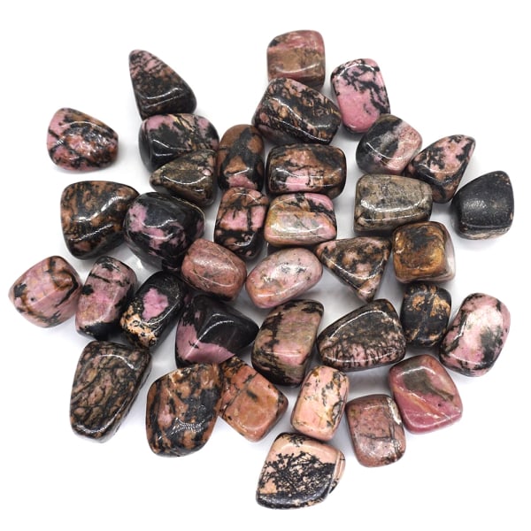 Naturlig Rosa Svart Rhodonit Healing Crystal Exemplar Material Reiki Tumbled Energy Stone Bulk Ädelsten För smyckestillverkning Hantverk 500g