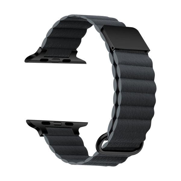 Magnetisk rem för Apple Watch Ultra 49mm 8 7 45mm 41mm Läder Metall armband i rostfritt stål För iWatch 6 5 4 3 SE 44/42/40mm Space gray 42mm 44mm 45mm 49mm