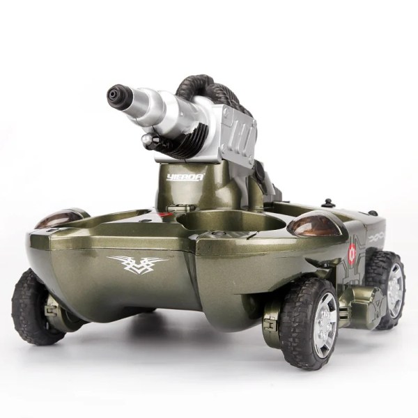 Bilbåtstank 3-i-1 Amfibie RC Battle Tank Dual Mode Switch Shooting Vattenintegrerad botten Vattentät elektrisk RC-leksak för barn Target Tank