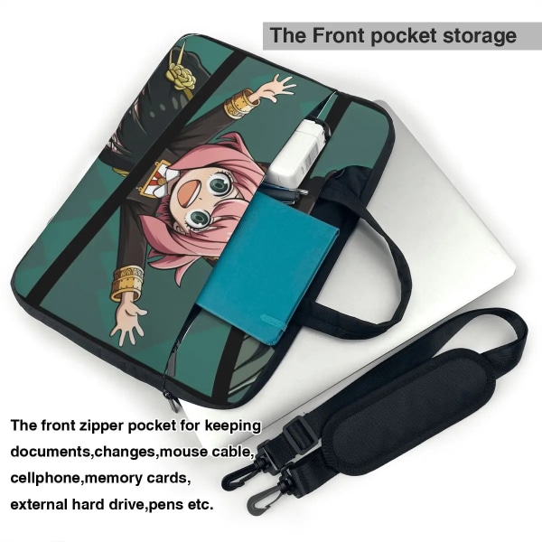 Laptopväska fodral Japansk Anime Vattentät Notebook-väska Spy X Family För Macbook Air Xiaomi14 15 15.6 Business Datorväska As Picture 13inch