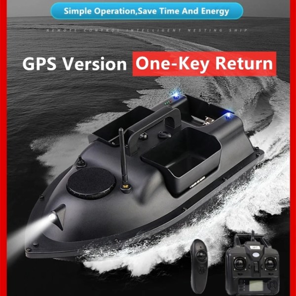 16 GPS Point Intelligent Return 3 Hopper RC Fiskebåt Age 500M 6H LCD-skärm Fish Finder Fjärrkontroll GPS RC Bait Boat 16 GPS EU 2 A