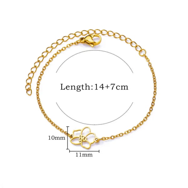 Trendiga rostfritt stål ihåliga blommor armband för kvinnor Guldpläterade estetiska armband armband Chriatmas smycken B1550G