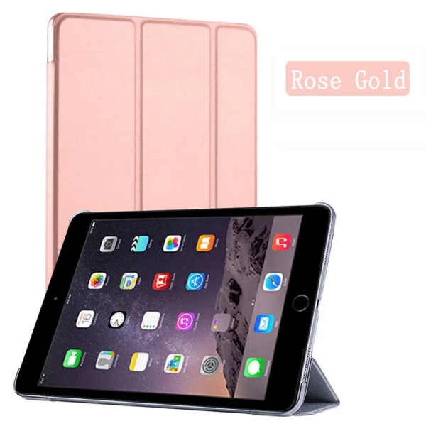 Case för Apple iPad Mini 1 2 3 7,9'' 2012 2013 2014 2:e 3:e generationens Trifold Stand Funda PU Leather Flip Smart Cover iPad Mini 1 7.9 2012 Rose Gold