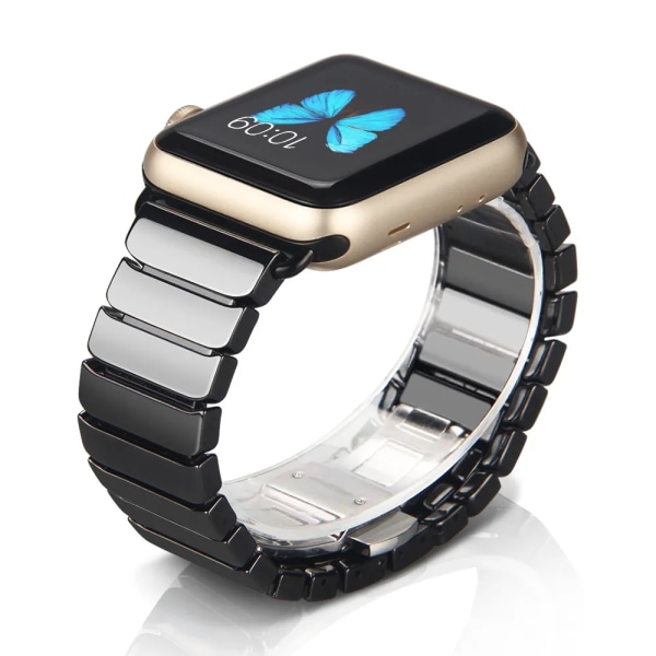Keramiskt watch för Apple Watch Ultra 49mm 8 7 45mm 41mm Lyxigt smart watch för iwatch 6 5 4 3SE 44mm 42mm Black For 38mm 40mm 41mm