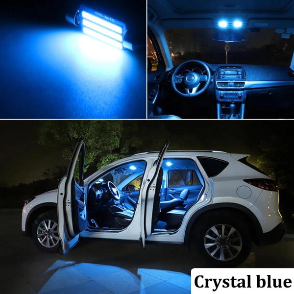 BMTxms Canbus LED-inredningssats ljus för Volvo V70 V50 V60 XC60 70 90 C30 C70 S40 S60 S70 S80 S90 2001 2006 2007 2012 Tillbehör Crystal Blue