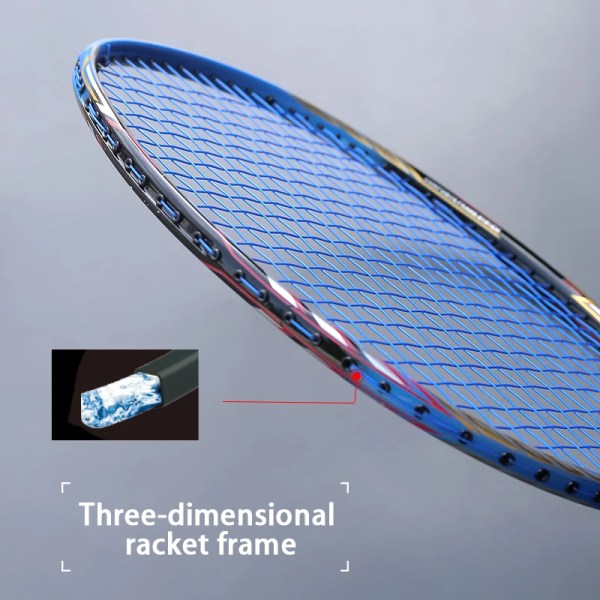 Super Light 53G 10U 100% Kolfiber Badmintonracketsträngar Professionell träning G5 Max Spänning 30LBS Racket Sport Vuxna Blue