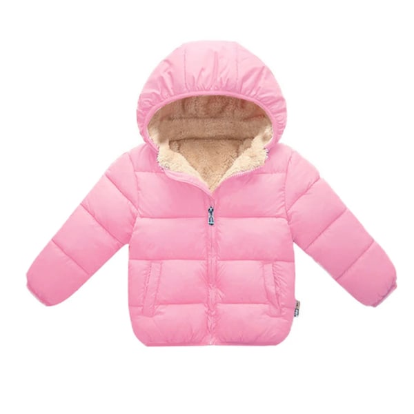 Baby / toddler Pojkar Flickor Casual Fluff Solid Långärmad Hooded Cotton Coat Green 5-6 Years