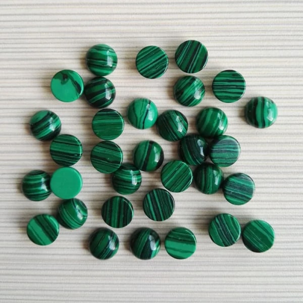 100 STK Bra kvalitet 8MM blandade naturstenspärlor runda cabochon för smycketillverkning Ring Tillbehör grossist gratis frakt malachite