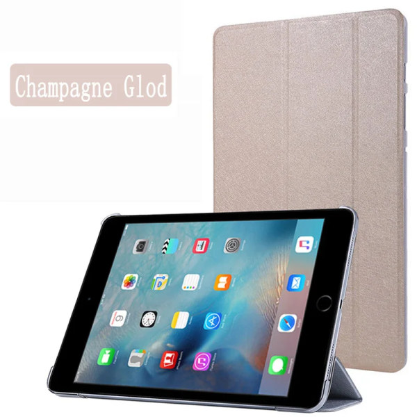 Case för Apple iPad Mini 4 7,9'' 2015 Mini4 4:e generationens Auto Wake Sleep Trifold Stand Funda Leather Flip Smart Cover iPad Mini 4 7.9 2015 Champagne Glod