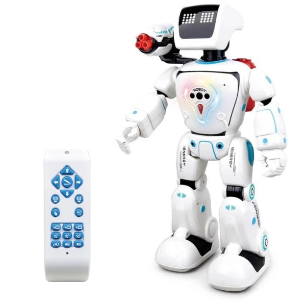 Intelligent programmering RC Robot Gest Avkänning Vattenkraft Hybrid Sång Dans Vetenskap Undervisning Röst Dialog RC-leksak för barn WHITE