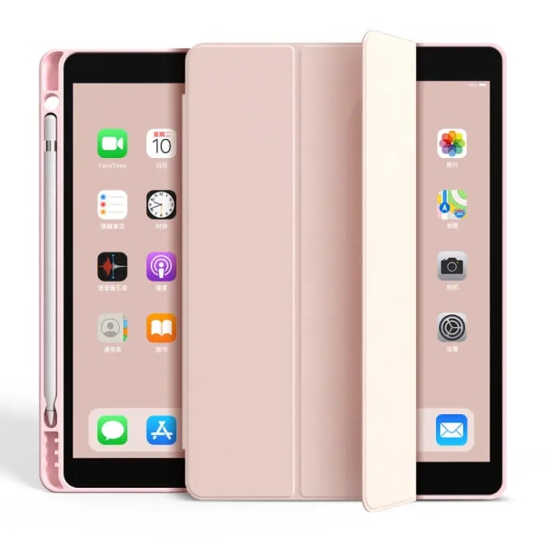 Med pennhållare Funda för iPad 10:e generationen 2022 iPad Air 2 Air 4 iPad Air 5 10.9 3 Case Ipad 10.2 Pro 10.5 9.7 Mini 5 4 Pink 2022 iPad 10th Gen