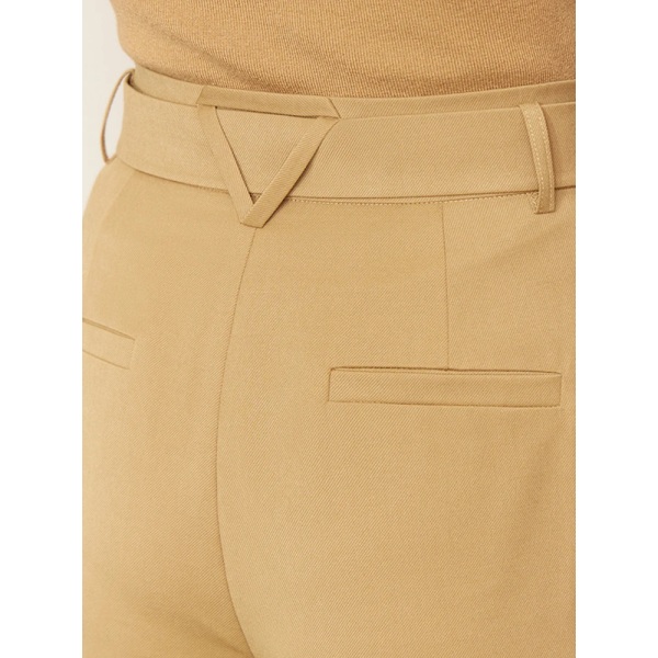 Minimalism Dambyxor Office Lady Mångsidig 2023 Vår Ny Solid med Bälte Rak Casual Dam Pantalones 72351004 khaki M