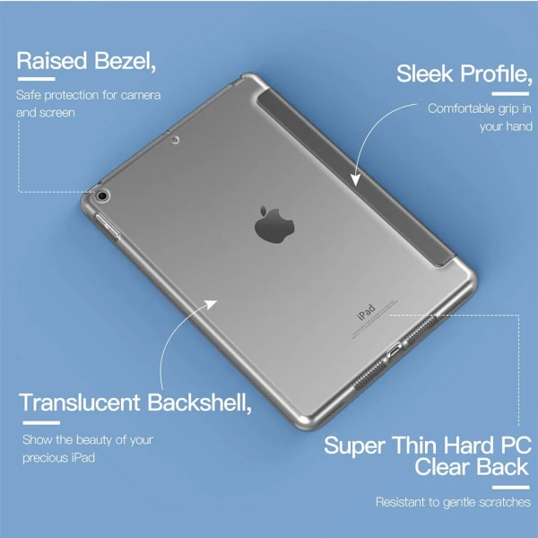 Case för Apple iPad Air 1 2 3 4 5 9,7 10,5 10,9 Air5 Air4 Air3 Trifold PU Läder Magnetisk Smart Cover + härdat glas Mint Green Cover iPad Air 1 9.7 2013