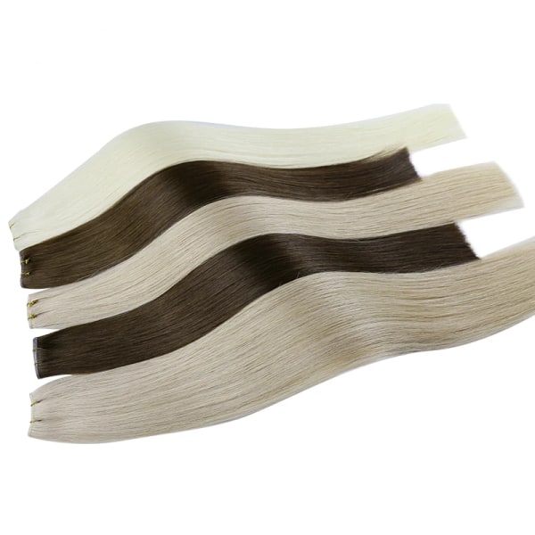 Genius Weft Real Human Hair Extensions Dubbla Drawn Human Hair Bundles 50G raka osynliga hårförlängningar för kvinnor 27 20inches