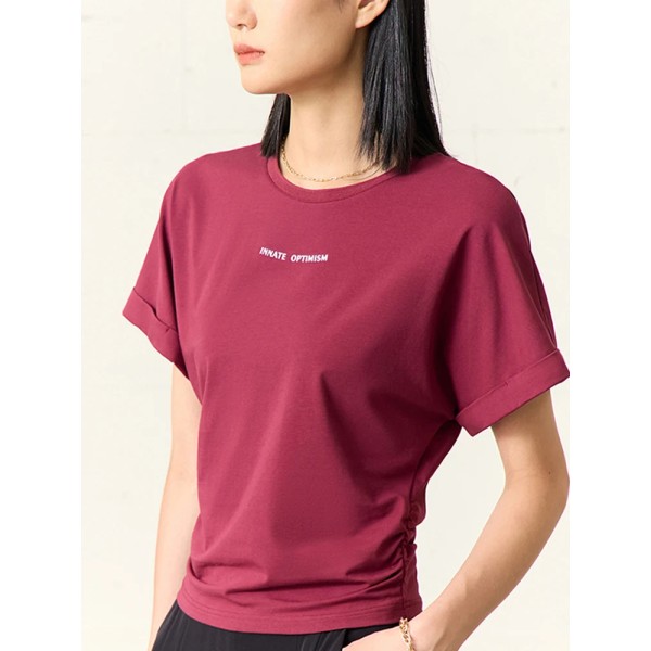 Minimalism Casual Mångsidig kortärmad t-shirt för kvinnor 2023 sommartröjor Cool Tech Ice 100 % bomull T-shirts 12342393 red M