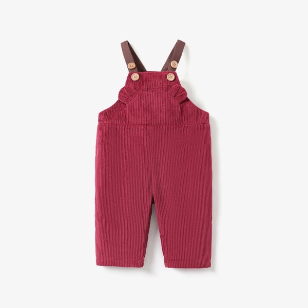 Baby Boy Solid Overall Red 9-12Months