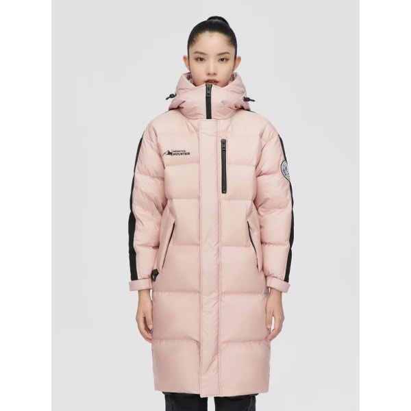 2021 Ny vinter unisex medellång förälder-barn enkel printed dunjacka Smoke Pink 1454 L170