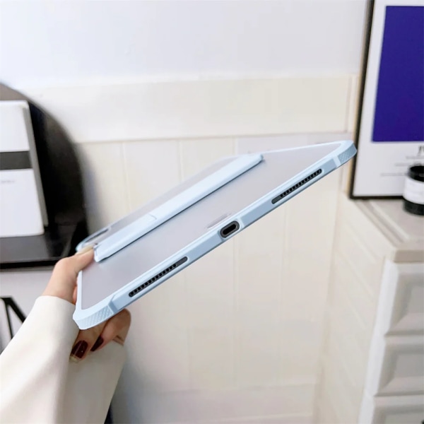 För iPad Air Case 4:e generationens iPad Air 5 Case iPad Air 5:e 4:e 10,9 tum Case 2022/2020 Hård PC Robust Slim iPad Pro 11 cover iPad Pro 11 2018 Light blue