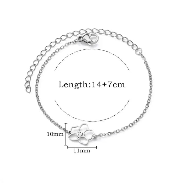 Trendiga rostfritt stål ihåliga blommor armband för kvinnor Guldpläterade estetiska armband armband Chriatmas smycken B1550P