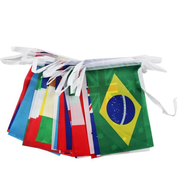 14x21cm 20x30cm 32st String Flaggan länder runt om i världen Nationernas flaggspel Hängande banderoll 14x21cm 32pcs 5 Packets
