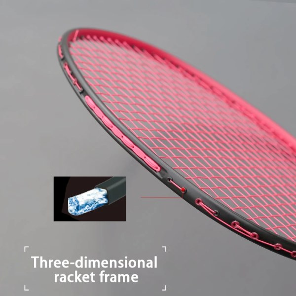 10U 52G 4 färger 100% kolfiber badmintonracketsträngar Superlätt träningsracket Professionell racket med väskor Vuxen Lila