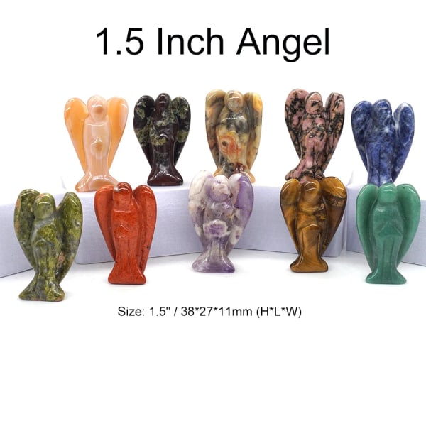 10 STK/ Set Mix Naturstenar Djurstaty Helande Kristallväxtfigur Ädelsten snidad ängel Wicca Hantverksdekor Partihandel Lot Owl 1.5 IN