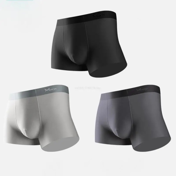 3st Ice Silk Man Boxer Breather Underkläder Herr Seamless Tunna Sexiga Mansbyxor 3A Grafen Herrtrosor 4XL Present 3 L