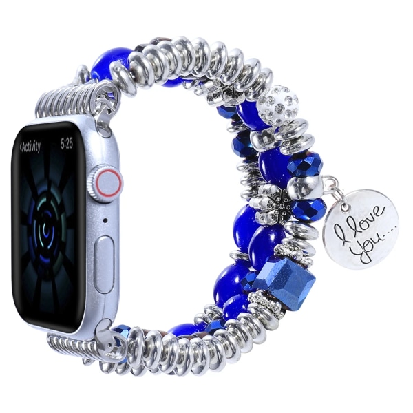 Smycken pärlor För Apple Watch 8 7 49mm 45mm 41mm Smart Watch Utsökt armband Armband För iwatch 6 5 4 3 SE 44mm 42mm 40mm Royal blue 42mm 44mm 45mm 49mm