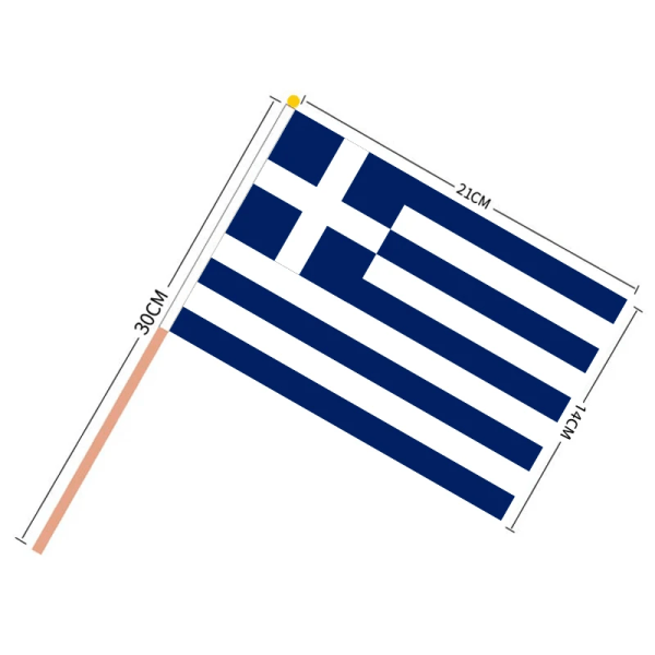 Anpassad handflagga 100 st Greklands handflagga Nationell grekisk handflagga 14*21cm polyester flygande banderoll