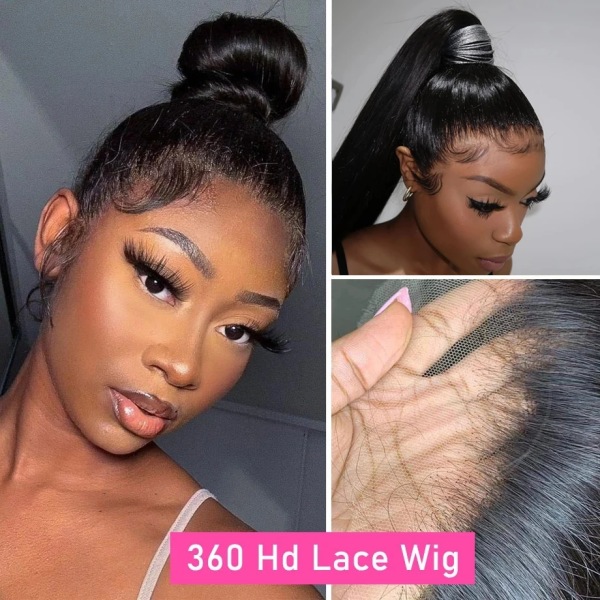 360 hel spets frontal peruk människohår förplockat 30 36 tum rak spets front peruk för kvinnor 4x4 stängning Hd spets peruk brasiliansk 360 Lace Wig 30inches