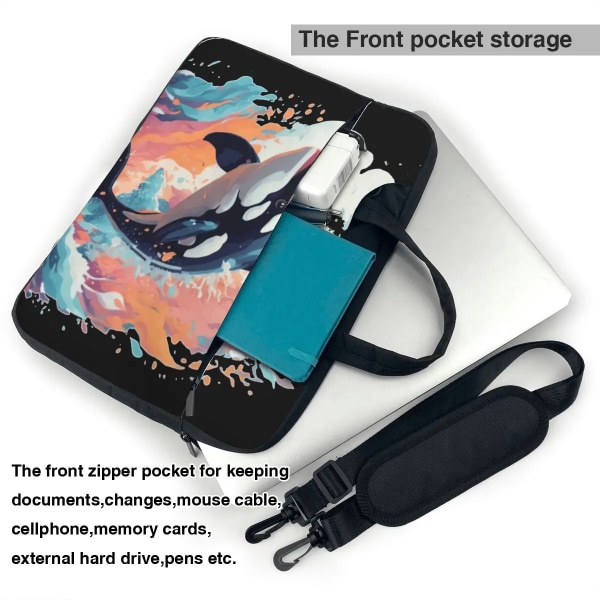 Laptopväska Sleeve Späckhuggare Notebook-väska Ocean Animal Shockproof 13 14 15 15.6 Print Datorväska för Macbook Pro Lenovo As Picture 13inch