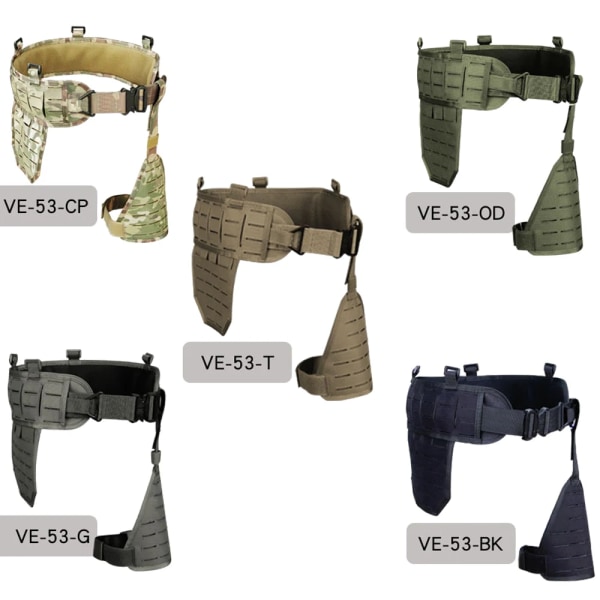 Taktisk MOLLE Midjegördel Militärt stridsbälte Utomhusjakt Airsoft Drop Ben Band Rem Pistol Hölster Herrbälte VE-53 CP