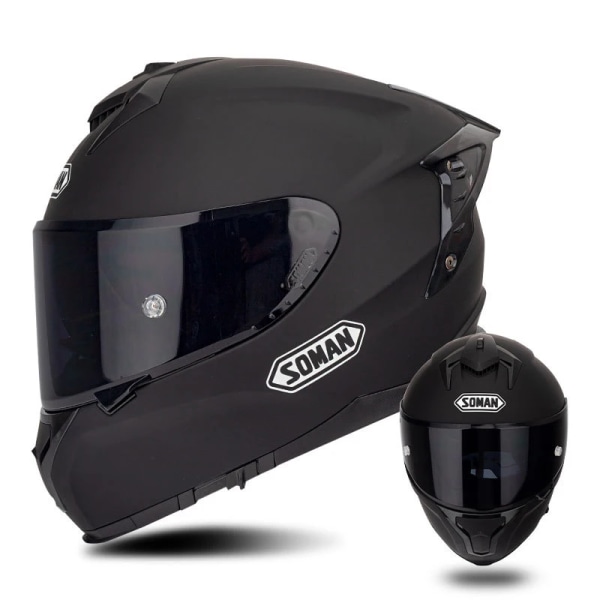 ECE DOT-godkänd Casco Motorcykelhjälmar Helansiktshjälm Dual Lens Capacete Moto Scooter Ridning Färgglatt visir för män kvinnor F3702MB L