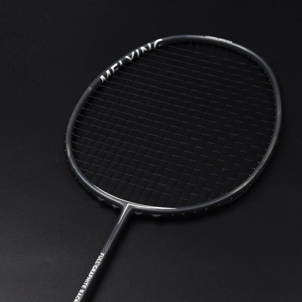 Ultralght 5U 75g Badmintonracket i hel kolfiber Strung Max Tension 32LBS Professionell träningsväskor Sport Vuxna Black thong