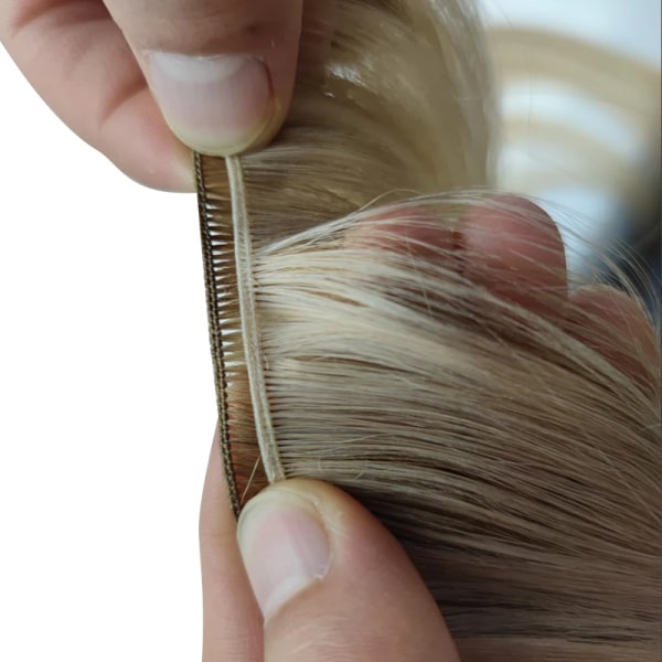 Genius Weft Människohår Buntar Rak 613 Real Human Hair Extension Dubbeldragen Människohår Inslag 50G Kvinnor Hårinslag P18-613 24inches