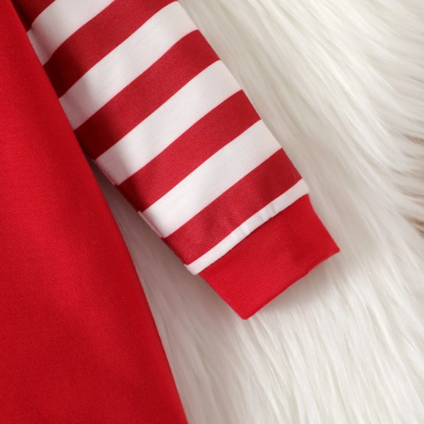 Jul Nyfödd Baby Boy Kläder New Born Overall Romper Ren Grafisk Röd Randig Långärmad jumpsuit i ett stycke Red 0-3Months